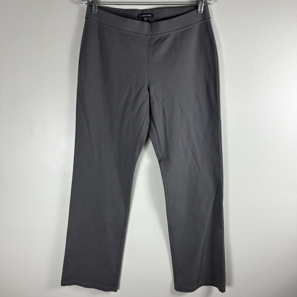 Eileen Fisher Women's‎ Small Gray Elastic Waist Wide Leg Stretch Pull On Pants